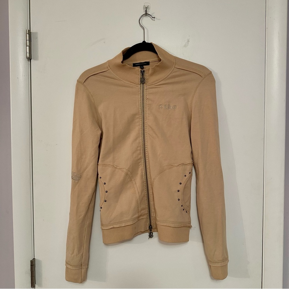 BCBGMaxAzria Beige Zip-Up Jacket
